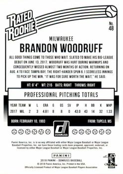 2018 Donruss - Teal #48 Brandon Woodruff Back