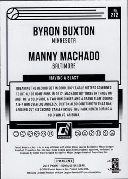 2018 Donruss - Teal #212 Manny Machado / Byron Buxton Back