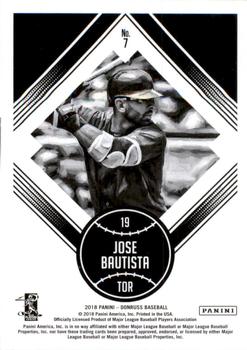 2018 Donruss - Gold Press Proof #7 Jose Bautista Back