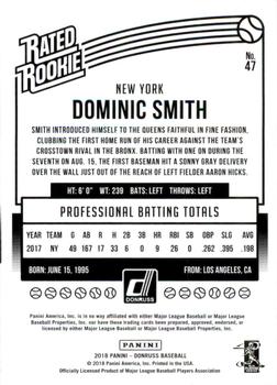 2018 Donruss - Gold Press Proof #47 Dominic Smith Back