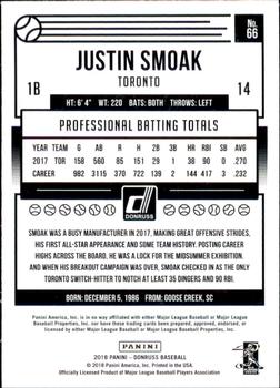 2018 Donruss - Gold Press Proof #66 Justin Smoak Back