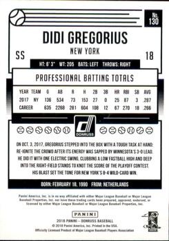 2018 Donruss - Gold Press Proof #130 Didi Gregorius Back