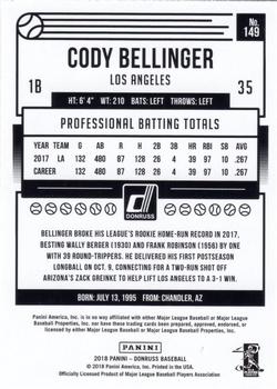 2018 Donruss - Gold Press Proof #149 Cody Bellinger Back