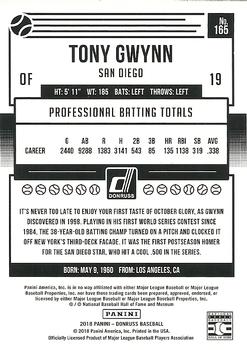 2018 Donruss - Gold Press Proof #165 Tony Gwynn Back