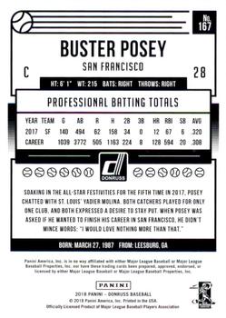 2018 Donruss - Gold Press Proof #167 Buster Posey Back