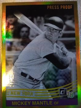 2018 Donruss - Gold Press Proof #200 Mickey Mantle Front