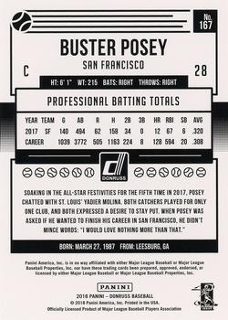 2018 Donruss - Father's Day Ribbon #167 Buster Posey Back
