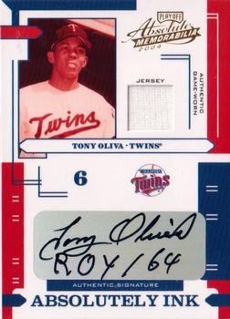 2004 Playoff Absolute Memorabilia - Absolutely Ink Material #AI-119 Tony Oliva Front