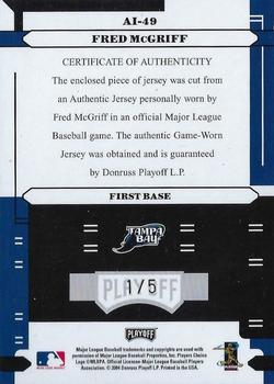 2004 Playoff Absolute Memorabilia - Absolutely Ink Spectrum #AI-49 Fred McGriff Back