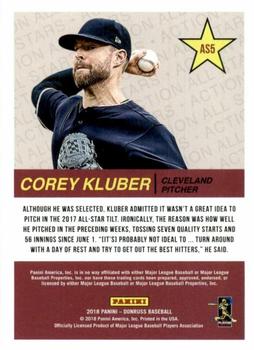 2018 Donruss - All-Stars Gold #AS5 Corey Kluber Back