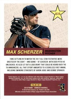 2018 Donruss - All-Stars Green #AS10 Max Scherzer Back