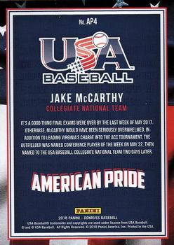 2018 Donruss - American Pride #AP4 Jake McCarthy Back