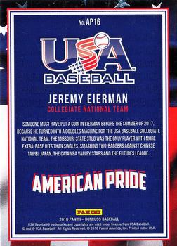 2018 Donruss - American Pride #AP16 Jeremy Eierman Back