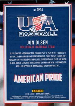 2018 Donruss - American Pride #AP24 Jon Olsen Back