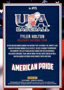 2018 Donruss - American Pride #AP25 Tyler Holton Back