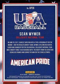2018 Donruss - American Pride #AP26 Sean Wymer Back