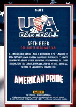 2018 Donruss - American Pride Silver #AP1 Seth Beer Back