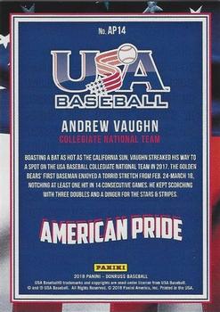 2018 Donruss - American Pride Blue #AP14 Andrew Vaughn Back