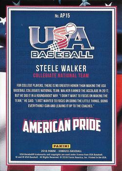2018 Donruss - American Pride Blue #AP15 Steele Walker Back