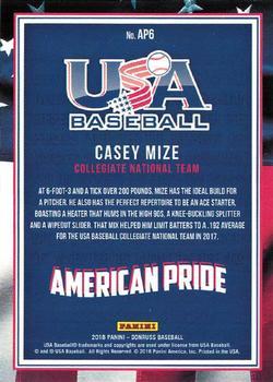 2018 Donruss - American Pride Gold #AP6 Casey Mize Back
