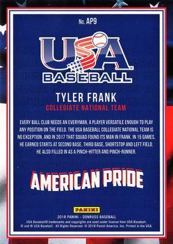2018 Donruss - American Pride Gold #AP9 Tyler Frank Back