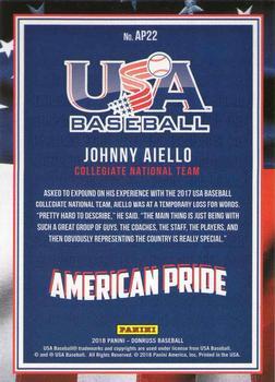 2018 Donruss - American Pride Green #AP22 Johnny Aiello Back