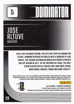 2018 Donruss - Dominators #D2 Jose Altuve Back