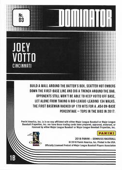 2018 Donruss - Dominators Crystal #D3 Joey Votto Back