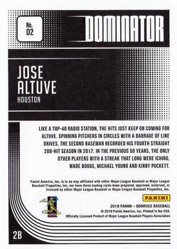 2018 Donruss - Dominators Gold #D2 Jose Altuve Back