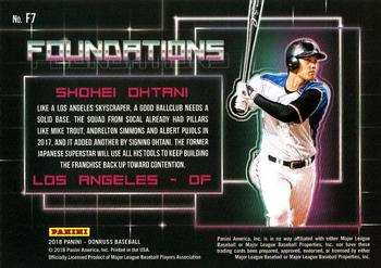 2018 Donruss - Foundations #F7 Shohei Ohtani Back