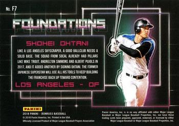 2018 Donruss - Foundations Red #F7 Shohei Ohtani Back