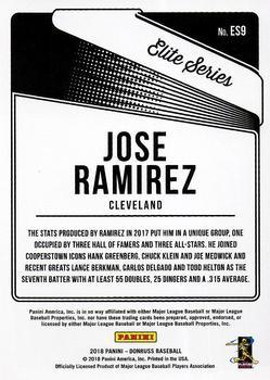 2018 Donruss - Elite Series Green #ES9 Jose Ramirez Back