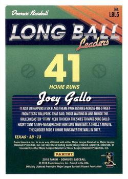 2018 Donruss - Long Ball Leaders Silver #LBL5 Joey Gallo Back
