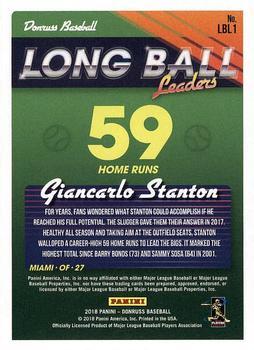 2018 Donruss - Long Ball Leaders Red #LBL1 Giancarlo Stanton Back