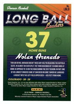 2018 Donruss - Long Ball Leaders Red #LBL9 Nolan Arenado Back