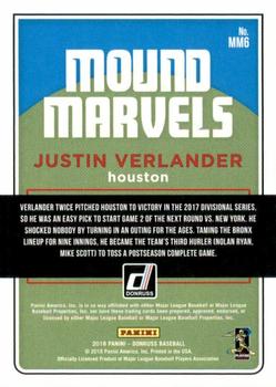 2018 Donruss - Mound Marvels Crystal #MM6 Justin Verlander Back