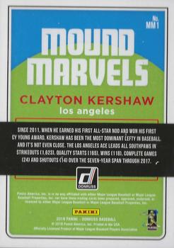 2018 Donruss - Mound Marvels Blue #MM1 Clayton Kershaw Back