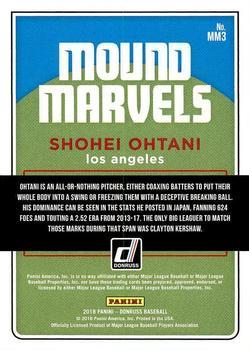 2018 Donruss - Mound Marvels Blue #MM3 Shohei Ohtani Back