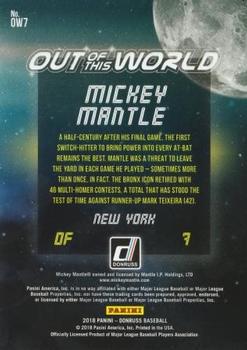 2018 Donruss - Out of This World #OW7 Mickey Mantle Back