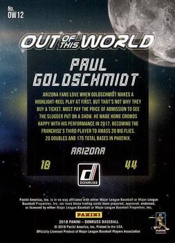 2018 Donruss - Out of This World #OW12 Paul Goldschmidt Back