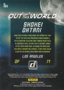2018 Donruss - Out of This World Crystal #OW5 Shohei Ohtani Back