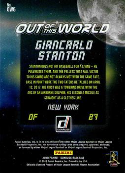 2018 Donruss - Out of This World Crystal #OW6 Giancarlo Stanton Back