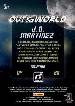 2018 Donruss - Out of This World Crystal #OW8 J.D. Martinez Back