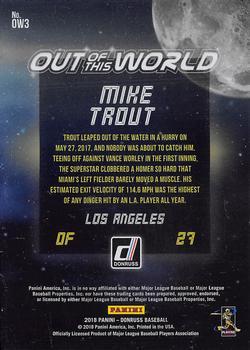2018 Donruss - Out of This World Green #OW3 Mike Trout Back