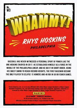 2018 Donruss - Whammy #W3 Rhys Hoskins Back