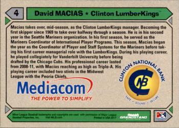 2017 Grandstand Clinton LumberKings Update #NNO David Macias Back