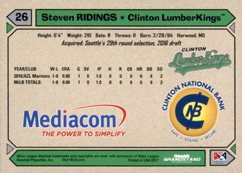 2017 Grandstand Clinton LumberKings Update #NNO Steven Ridings Back