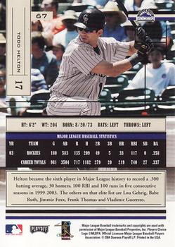 2004 Playoff Absolute Memorabilia - Retail #67 Todd Helton Back