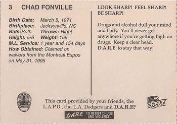 1997 Los Angeles Dodgers Police #NNO Chad Fonville Back