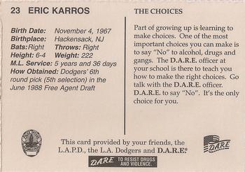 1997 Los Angeles Dodgers Police #NNO Eric Karros Back